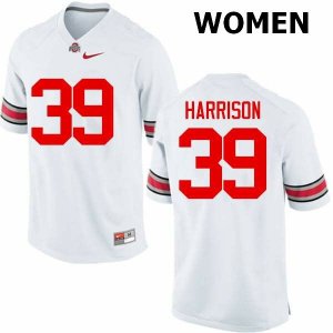 Women's Ohio State Buckeyes #39 Malik Harrison White Nike NCAA College Football Jersey New Style VYQ4744JC